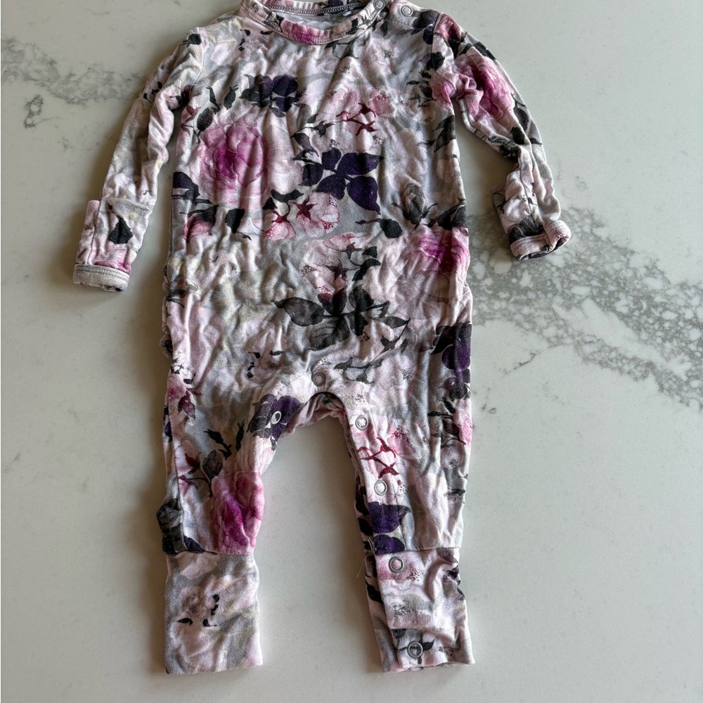 Posh Peanut Pink and White Baby Romper